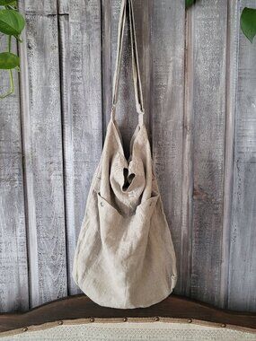 NWOT High Quality Slouchy Linen Crossbody Tote Bag